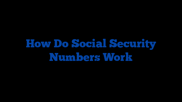 How Do Social Security Numbers Work