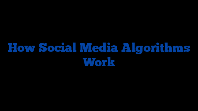 How Social Media Algorithms Work