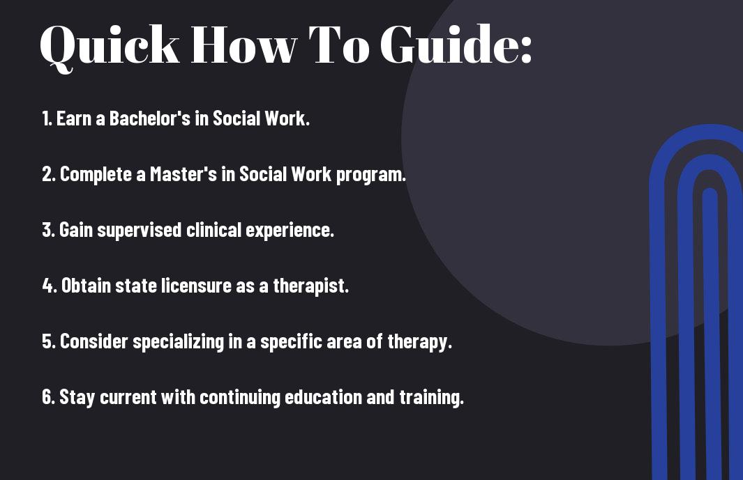 how to become a therapist with a social work degree