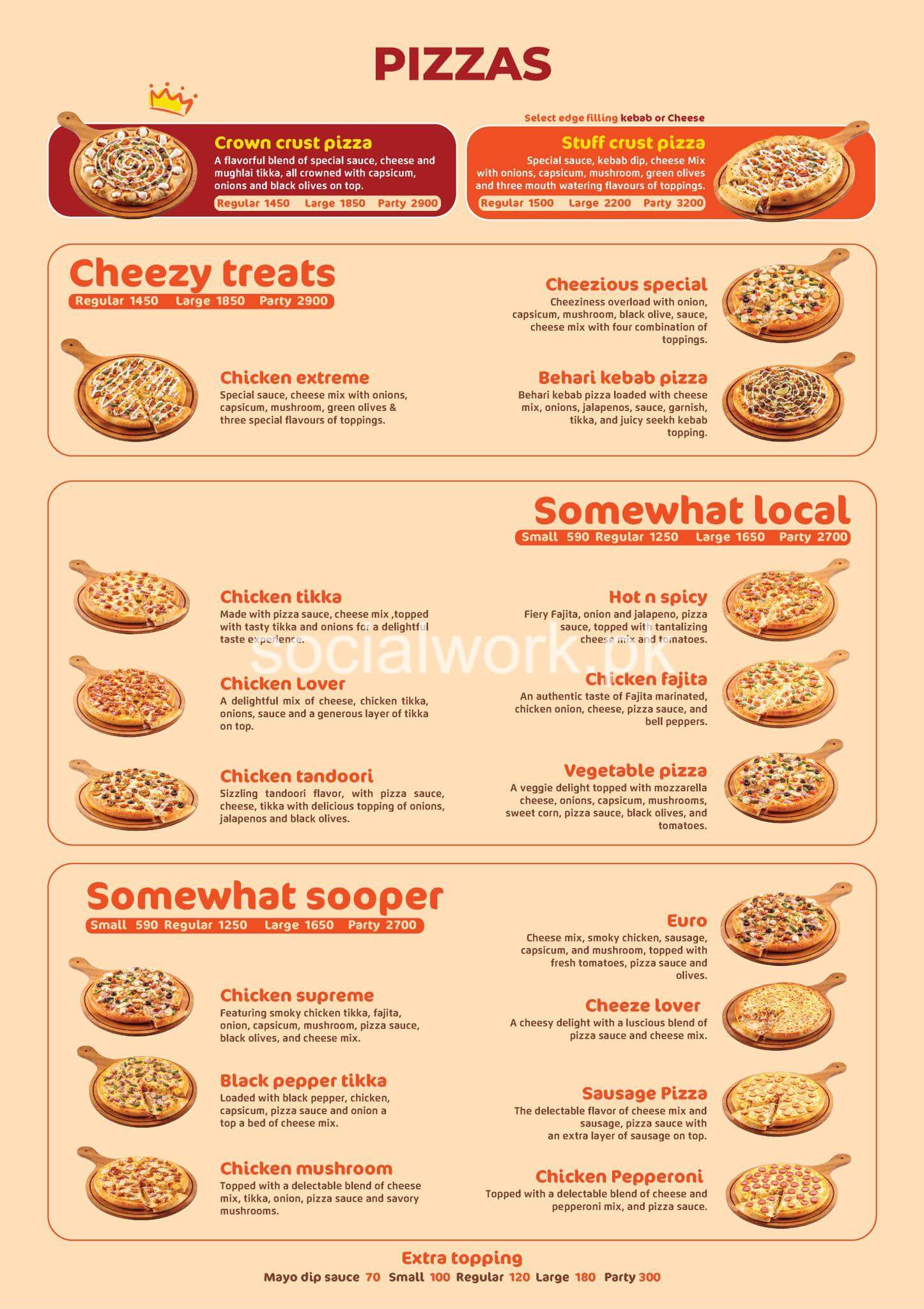 Cheezious Menu Pizzas