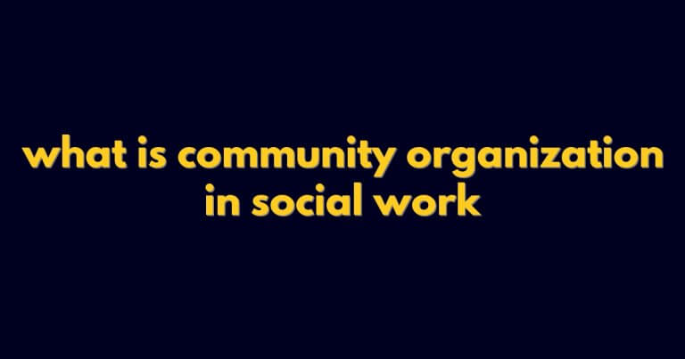 what is community organization in social work