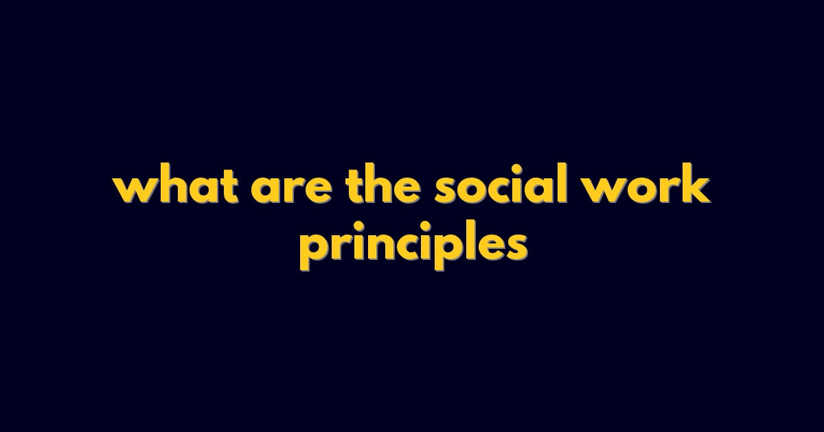 what are the social work principles