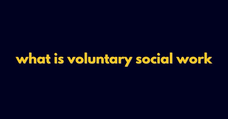 what is voluntary social work